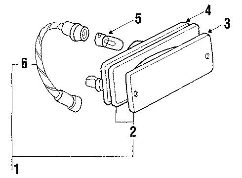 1988 Hyundai Excel Front Lamps - Side Marker Lamps Lamp Assembly-Reflex Reflector & Side Marker Front, R Diagram for 92306-21551