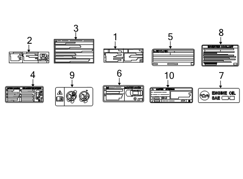 2021 Lexus LS500h Information Labels Label, Battery Caution Diagram for 28897-38020