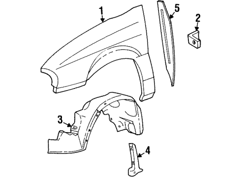 2002 Ford Windstar Fender & Components Fender Rear Bracket Diagram for F58Z-16C078-A