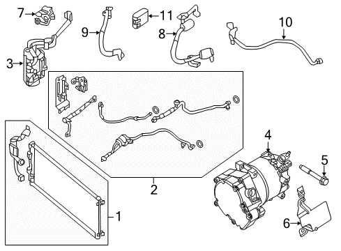 2017 Nissan Leaf Air Conditioner Compressor-Air Conditioner Diagram for 92600-3NF0A