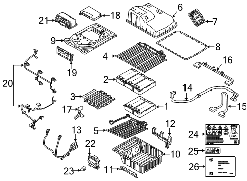 2019 Mini Cooper Countryman Battery Cell Module, High-Voltage Accumulator Diagram for 61278686084