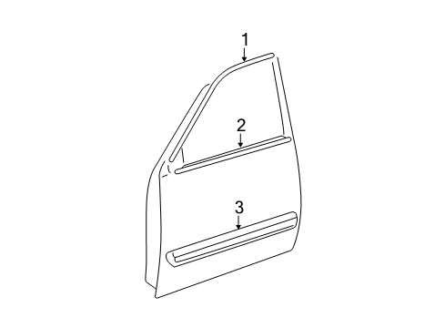 2005 Toyota Sequoia Exterior Trim - Front Door Body Side Molding Diagram for 75732-0C901