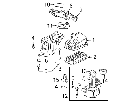 2005 Honda Pilot Filters Tube, Air Flow Diagram for 17228-PVJ-305