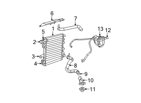 2011 Jeep Wrangler Radiator & Components Hose-Radiator Outlet Diagram for 55057203AC