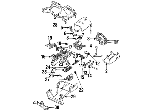 1994 Mercury Sable Switches Rear Wiper Switch Diagram for F24Y17A553A