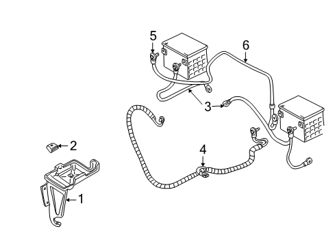 1996 Chevrolet C1500 Battery Cable Asm, Battery To Battery Positive(87"Long) Diagram for 12157206