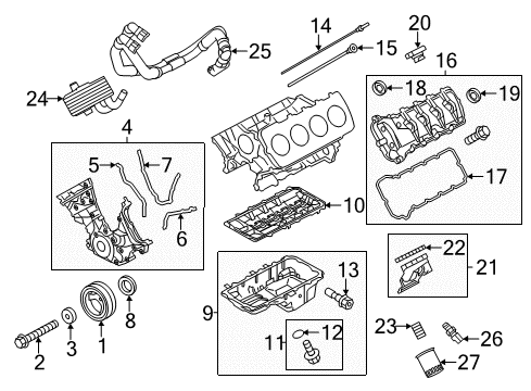 2013 Ford Mustang Filters Adapter Diagram for BR3Z-6881-M