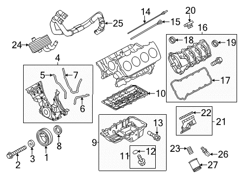 2013 Ford Mustang Filters Crankshaft Pulley Bolt Diagram for BR3Z-6A340-A