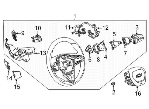 2022 Chevrolet Trailblazer Steering Wheel & Trim Steering Wheel Diagram for 60004707