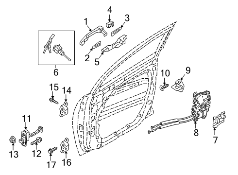 2021 Hyundai Kona Electric Front Door Door Inside Handle Assembly, Right Diagram for 82620-J9010-SPS