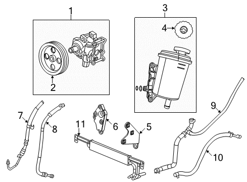 2012 Ram 2500 P/S Pump & Hoses Hose-Power Steering Return Diagram for 68031953AF