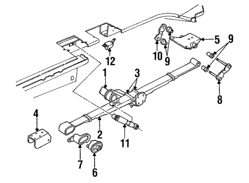 1994 Plymouth Grand Voyager Rear Suspension Rear Leaf Spring Diagram for 4684605