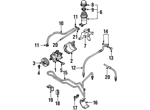 2000 Isuzu VehiCROSS P/S Pump & Hoses, Steering Gear & Linkage Hose, Flex Diagram for 8-97178-427-1