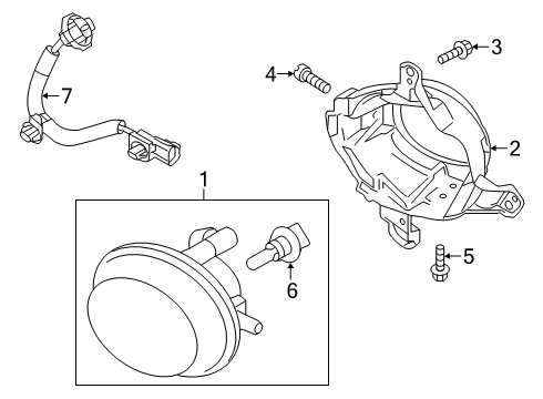 2019 Toyota Yaris Fog Lamps Socket & Wire Diagram for 90118-WB818