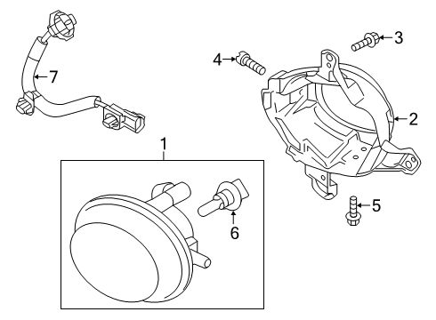 2019 Toyota Yaris Fog Lamps Fog Lamp Assembly Diagram for 81220-WB001