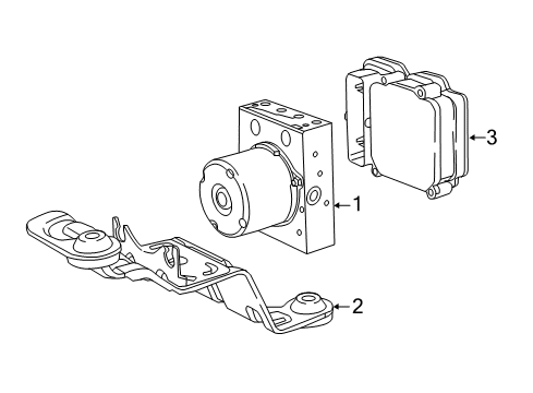 2020 Chrysler Voyager ABS Components Bracket-Hydraulic Control Unit Diagram for 68283575AB