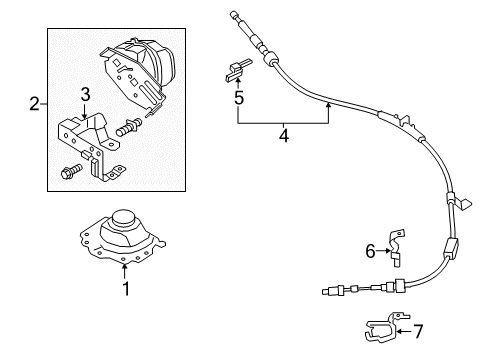 2020 Ford Fusion Gear Shift Control - AT Shift Control Cable Diagram for DG9Z-7E395-AT