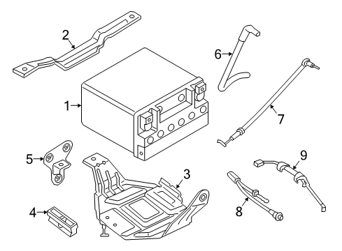 2018 BMW M760i xDrive Battery Holder Diagram for 61219311086