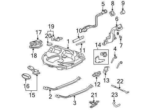 2000 Honda Civic Fuel Supply Pump Set, Fuel Diagram for 17040-S01-A40