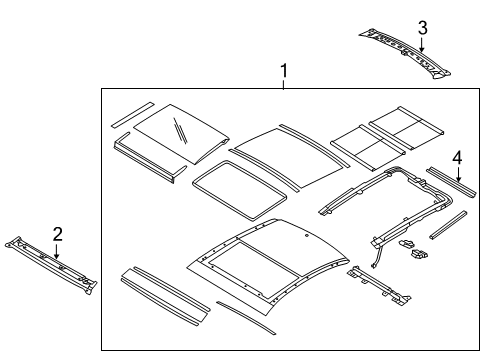 2016 Hyundai Azera Roof & Components Member Assembly-PANORAMAROOF Impact CROS Diagram for 81651-3V010