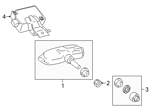 2021 Lexus RX350 Tire Pressure Monitoring Tire Valve Sub-Assembly Diagram for 42607-06090
