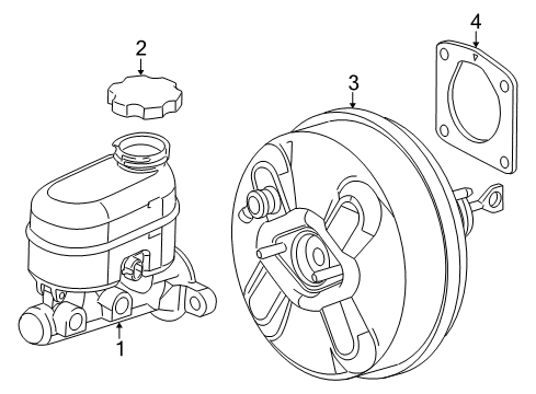 2009 Saab 9-7x Hydraulic System Master Cylinder Diagram for 25828524