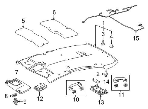 2021 Toyota Camry Interior Trim - Roof Dome Lamp Diagram for 81240-42020-B1