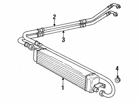 1990 BMW 325i Oil Cooler Oil Cooling Pipe Inlet Diagram for 17211719193