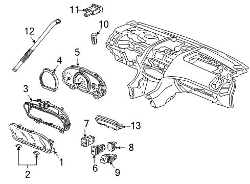 2007 Honda Accord Switches Switch Assembly, Wiper Diagram for 35256-SDA-A61