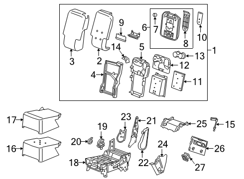 2020 GMC Sierra 1500 Front Seat Components Seat Cushion Pad Diagram for 84553679