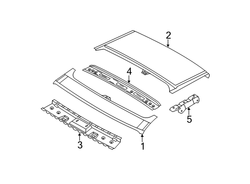 2013 Kia Sorento Roof & Components Bracket-PANORAMAROOF Mounting Diagram for 713782P000