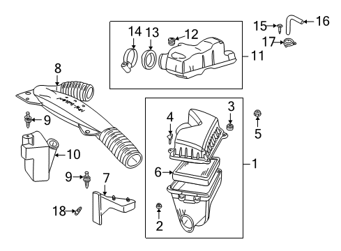 2001 Chevrolet S10 Filters Cleaner Asm, Air Diagram for 19201272