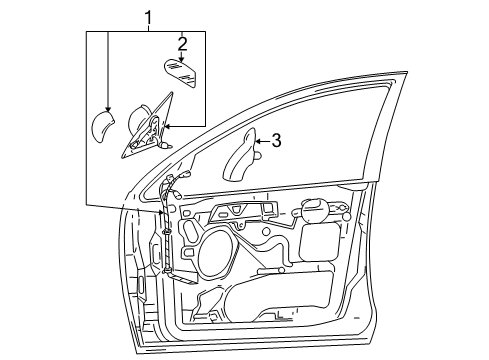 2000 Ford Focus Outside Mirrors Cover Diagram for 2M5Z-17K709-GA