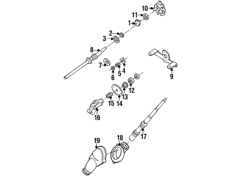 1994 Nissan Quest Shaft & Internal Components Shaft & Yoke Assy-Steering Column Diagram for 48820-0B000