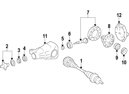 2015 Hyundai Genesis Coupe Rear Axle, Differential, Drive Axles, Propeller Shaft Gear Set-Drive Diagram for 53030-3C030