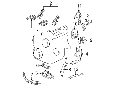 2006 Buick Rendezvous Engine & Trans Mounting Brace-Transaxle Diagram for 12581304