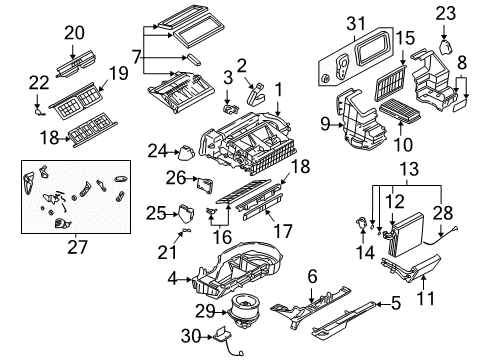 2005 Chevrolet Venture Auxiliary Heater & A/C Fan & Motor Diagram for 15249638