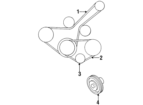 1994 Nissan Altima Belts & Pulleys Fan & Alternator Belt Diagram for 11720-1E400