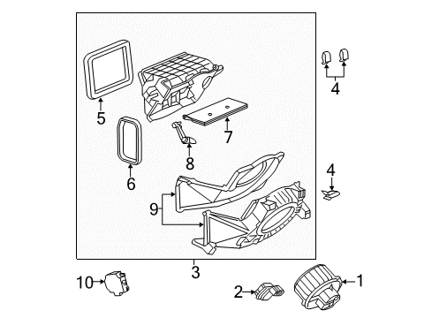 2012 Cadillac CTS Blower Motor & Fan Blower Case Diagram for 19130171