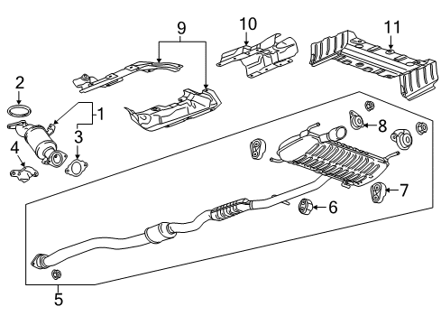 2016 Cadillac ATS Exhaust Components Muffler & Pipe Diagram for 23328476