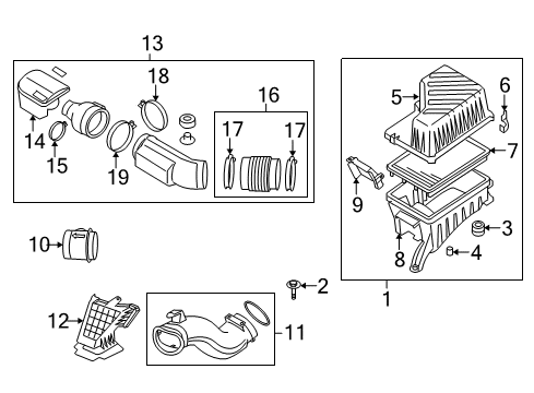 2009 Kia Borrego Air Intake Hose-Air Intake Diagram for 281402J300