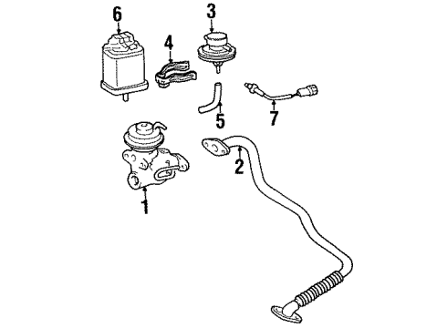 1996 Toyota T100 Emission Components Canister Assy, Charcoal Diagram for 77740-34060