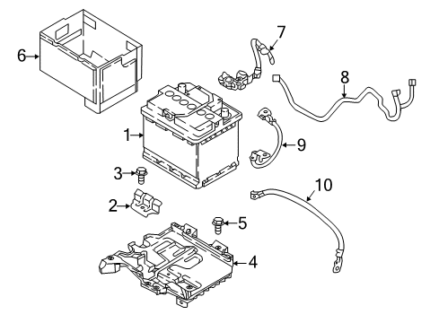 2020 Hyundai Accent Battery Tray Assembly-Battery Diagram for 37150-H8600