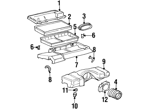 2002 Pontiac Firebird Filters Duct Asm, Air Cleaner Outlet Diagram for 25170358