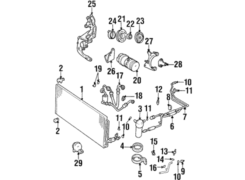 1999 Chevrolet Lumina A/C Condenser, Compressor & Lines Pulley With Bearing Diagram for 6580046