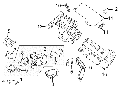 2013 Infiniti JX35 Power Seats Front Seat Switch Assembly Diagram for 87016-3JA7A