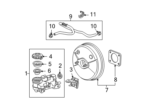2010 Honda Fit Hydraulic System Master Cylinder Set, Power Diagram for 46101-TK6-305