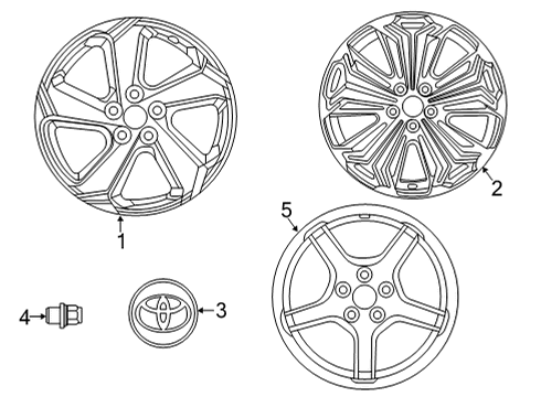 2021 Toyota RAV4 Prime Wheels Wheel, Alloy Diagram for 42611-42580