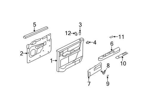 2013 Ford Expedition Rear Door Belt Weatherstrip Diagram for 8L1Z-7825860-A