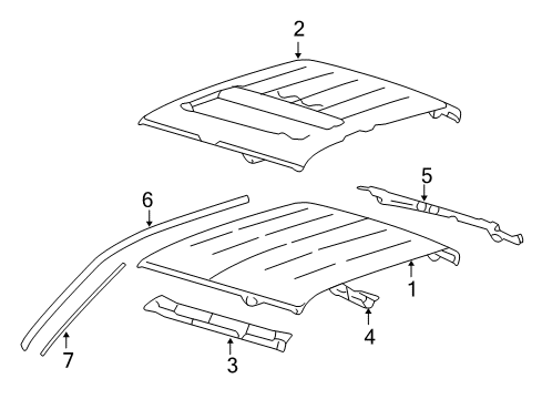 2007 Ford F-150 Roof & Components Windshield Header Diagram for 4L3Z-1503418-AA